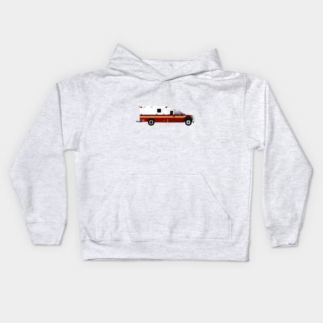 Type I Ambulance - Red and White Kids Hoodie by BassFishin